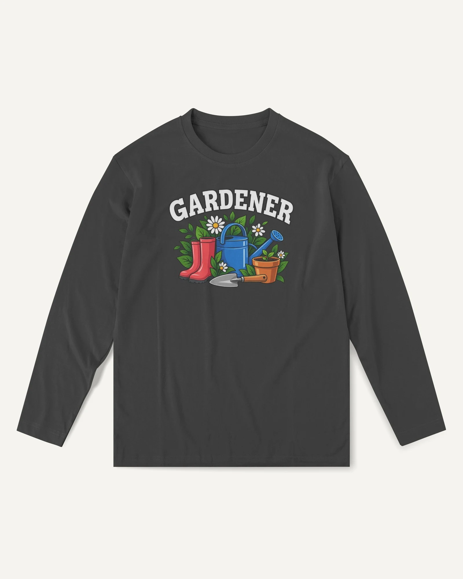 Gardener Long-Sleeve T-Shirt in Black — front Gardener Long-Sleeve T-Shirt in Black — front