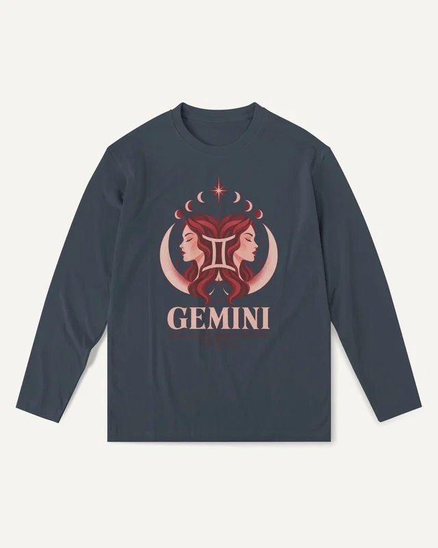 Gemini Long-Sleeve T-Shirt in Navy Blue — front