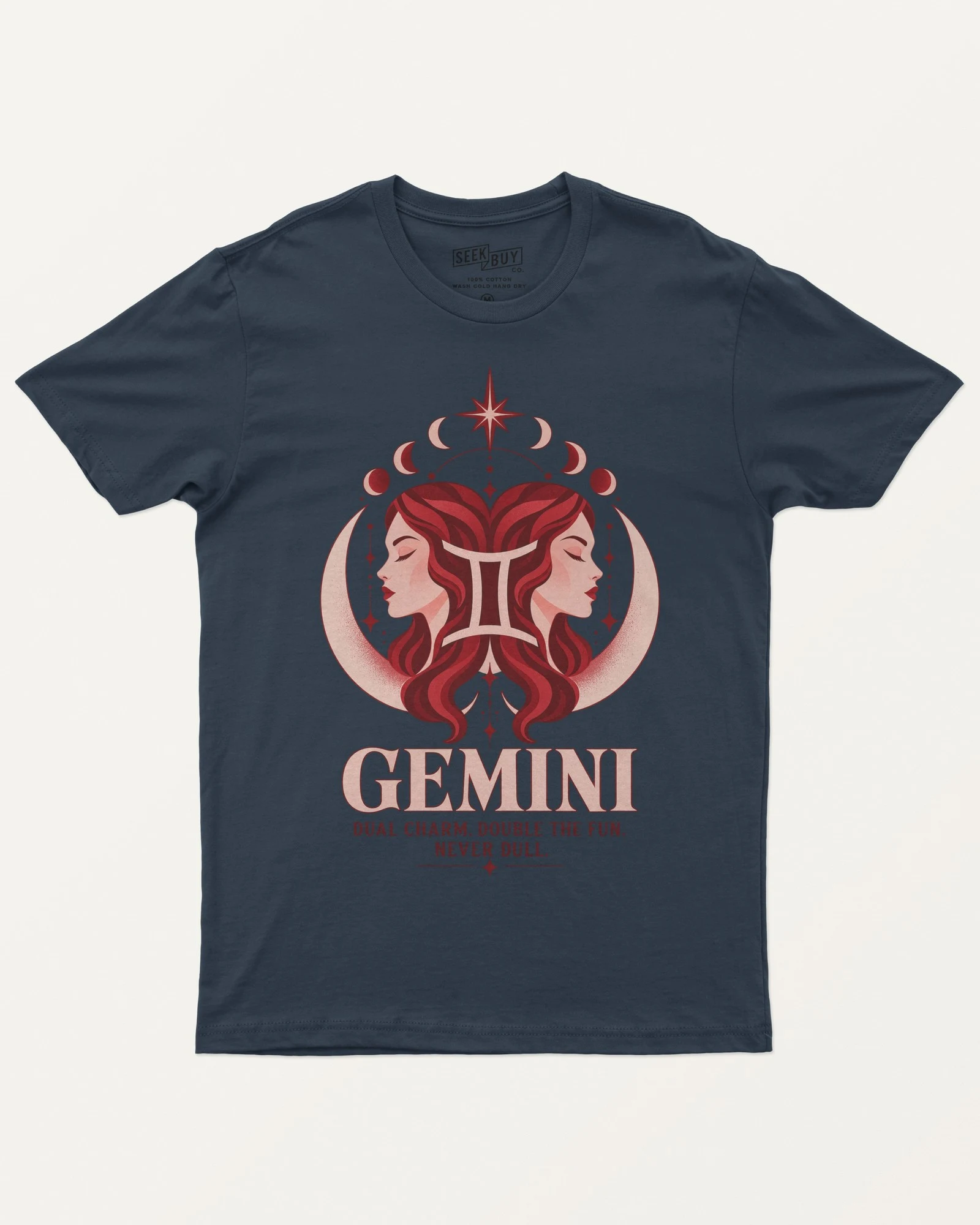 Gemini Regular T-Shirt in Navy Blue — front Gemini Regular T-Shirt in Navy Blue — front