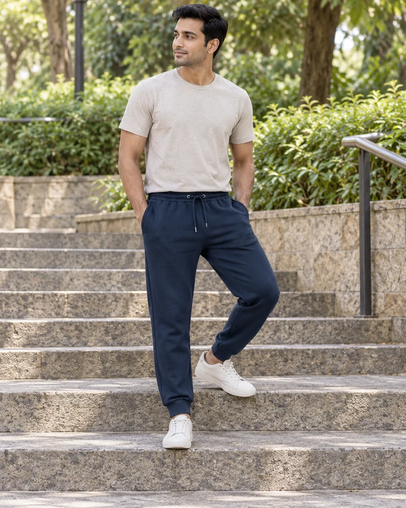 Essential Regular Fit Joggers in Navy Blue — For Him