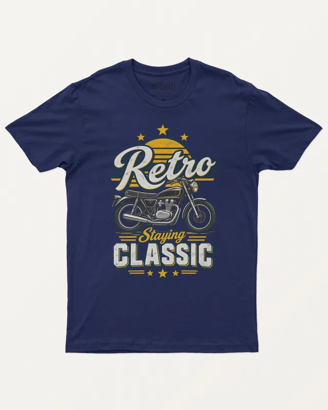 Retro Staying Classic Regular T-Shirt in Royal Blue — front