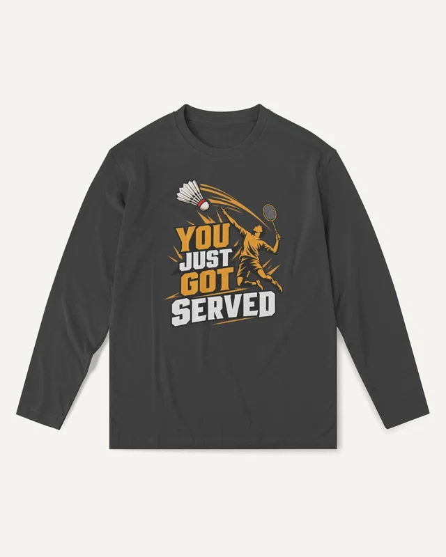 You Just Got Served Long-Sleeve T-Shirt in Black — front