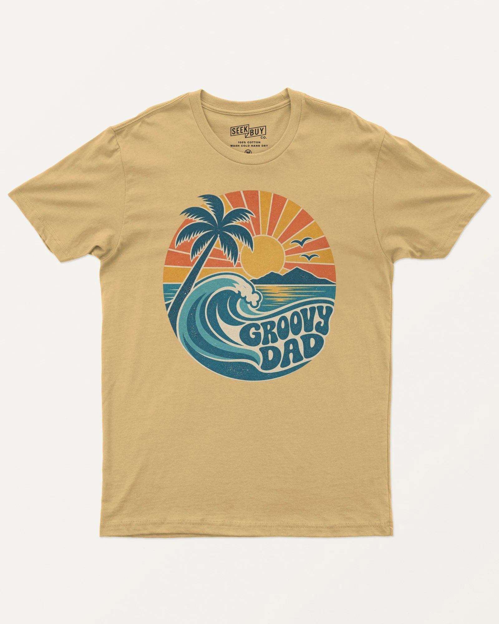 Groovy Dad Regular T-Shirt in Beige — front Groovy Dad Regular T-Shirt in Beige — front