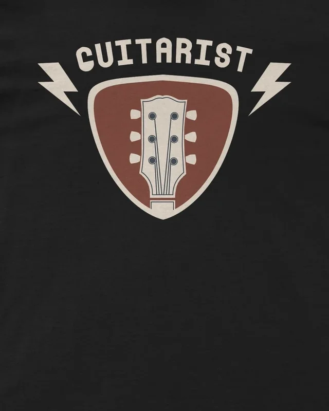 Guitarist Regular T-Shirt in Black — design detail