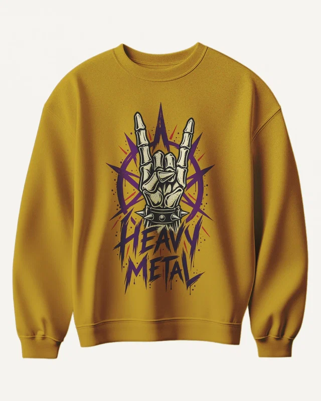 Heavy Metal Sweatshirt in Mustard Yellow — front