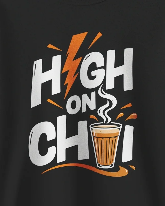 High on Chai Sweatshirt in Black — design detail