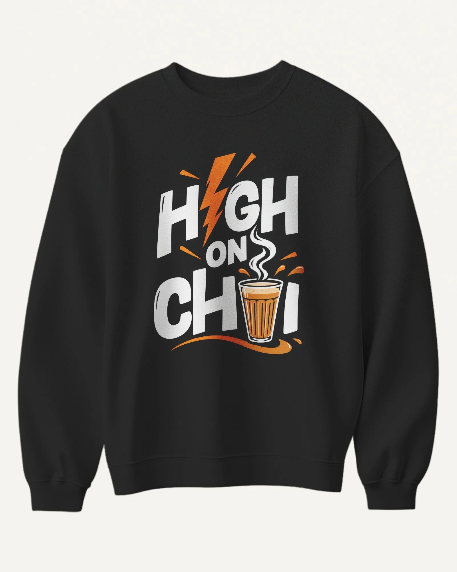 High on Chai Sweatshirt in Black — front High on Chai Sweatshirt in Black — front