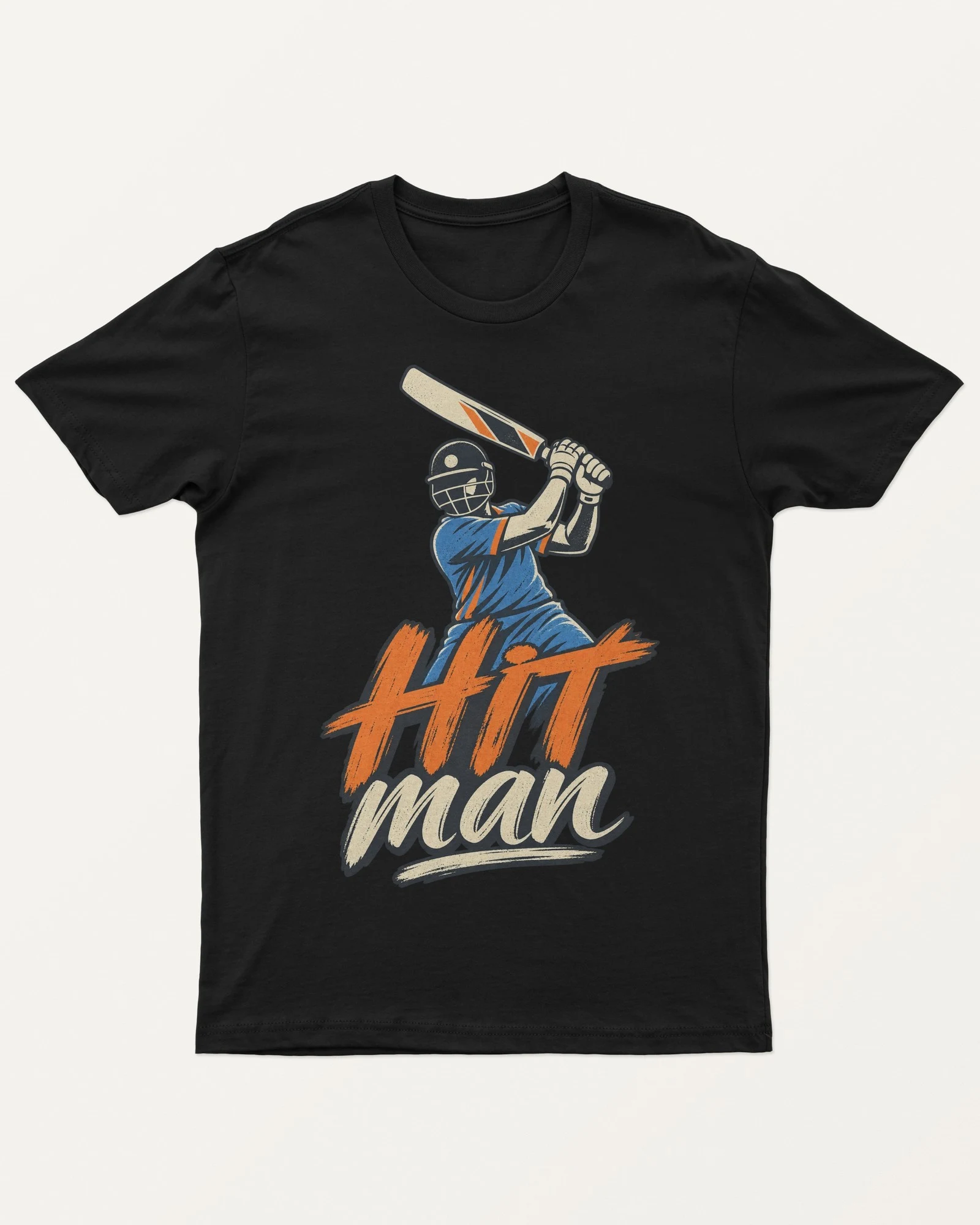 Hitman Cricket Regular T-Shirt in Black — front Hitman Cricket Regular T-Shirt in Black — front