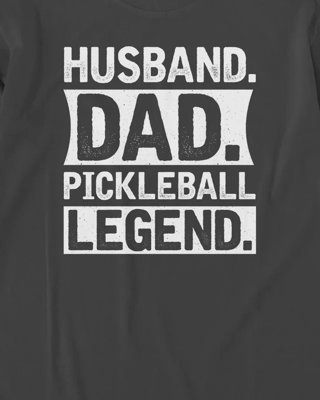 Husband Dad Pickleball Legend Long-Sleeve T-Shirt in Black — design detail