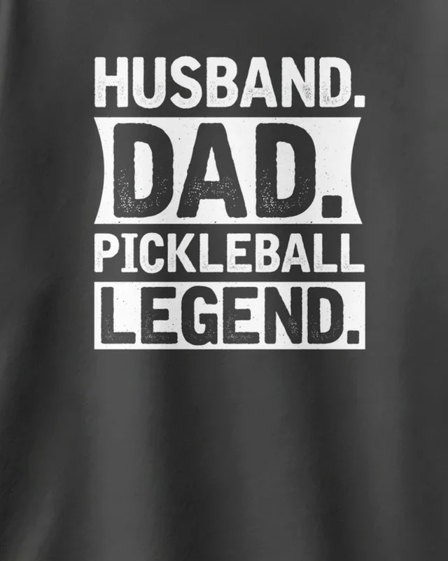 Husband Dad Pickleball Legend Oversized T-Shirt in Black — design detail