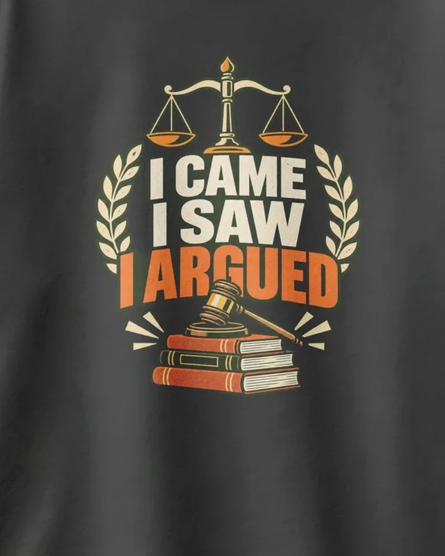 I Came I Saw I Argued Oversized T-Shirt in Black — design detail