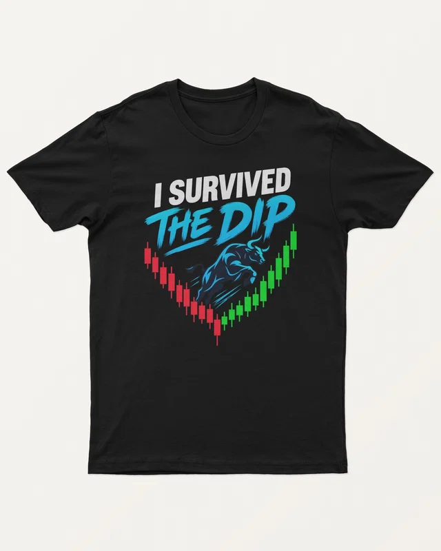 I Survived the Dip Regular T-Shirt in Black — front