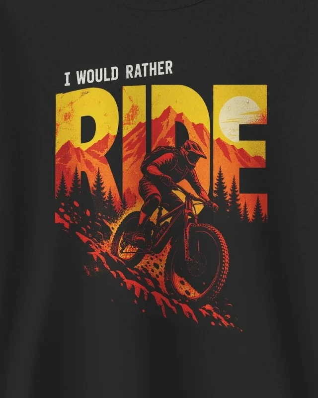 I Would Rather Ride Sweatshirt in Black — design detail