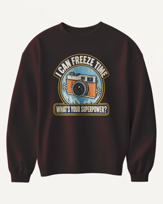 I Can Freeze Time Sweatshirt in Maroon — front