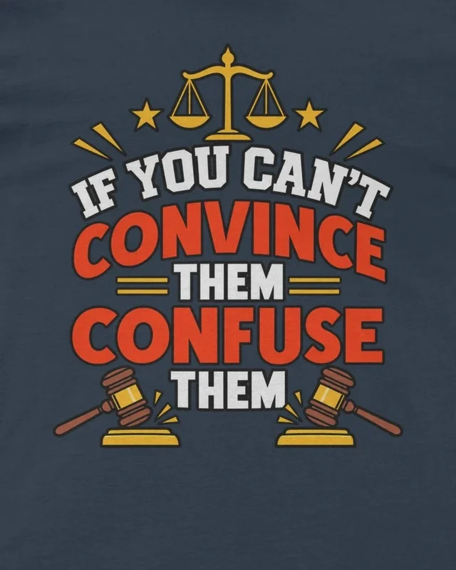 If You Can't Convince Them Confuse Them Regular T-Shirt in Navy Blue — design detail