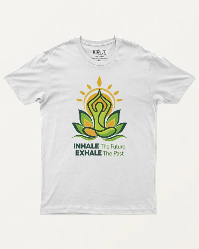 Inhale the Future Exhale the Past Regular T-Shirt in White — front