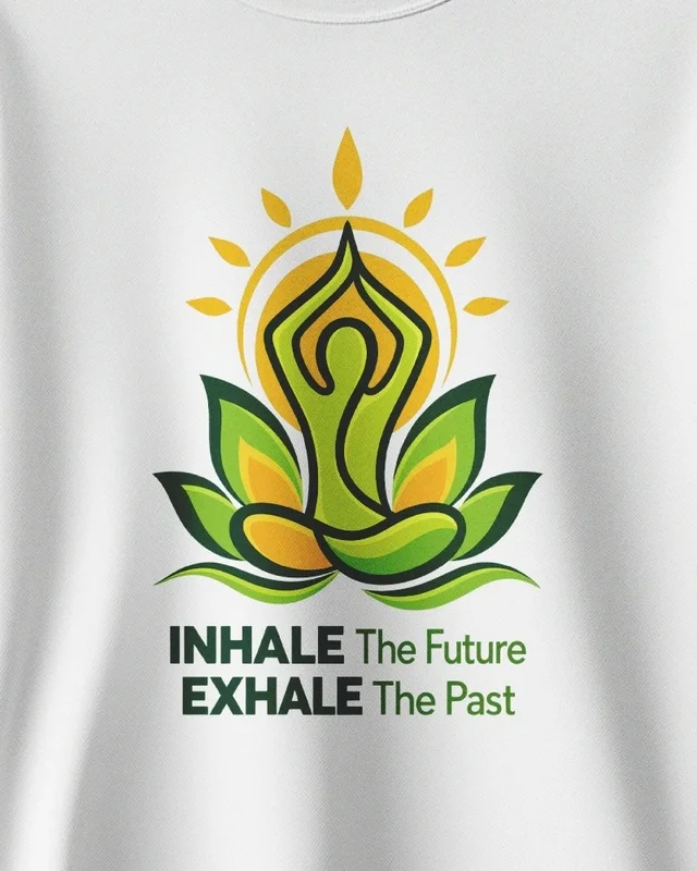 Inhale the Future Exhale the Past Sweatshirt in White — design detail