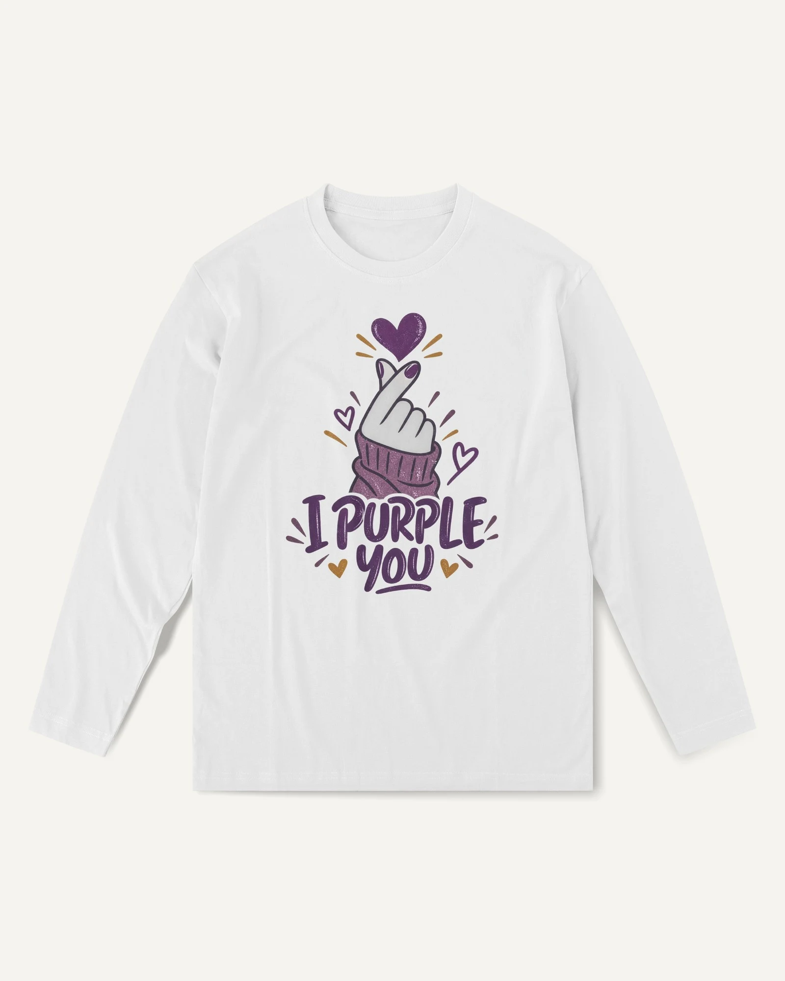 I Purple You Long-Sleeve T-Shirt in White — front I Purple You Long-Sleeve T-Shirt in White — front