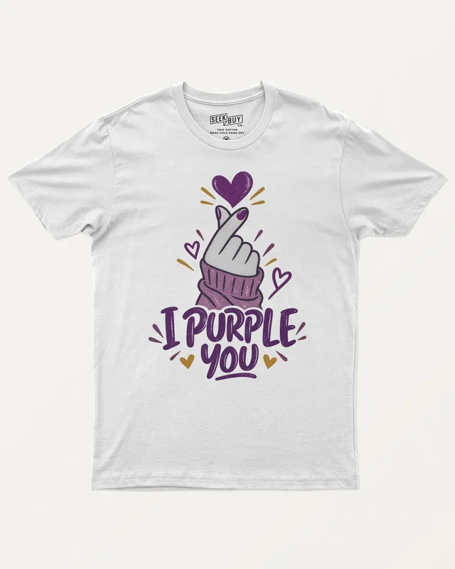 I Purple You Regular T-Shirt in White — front