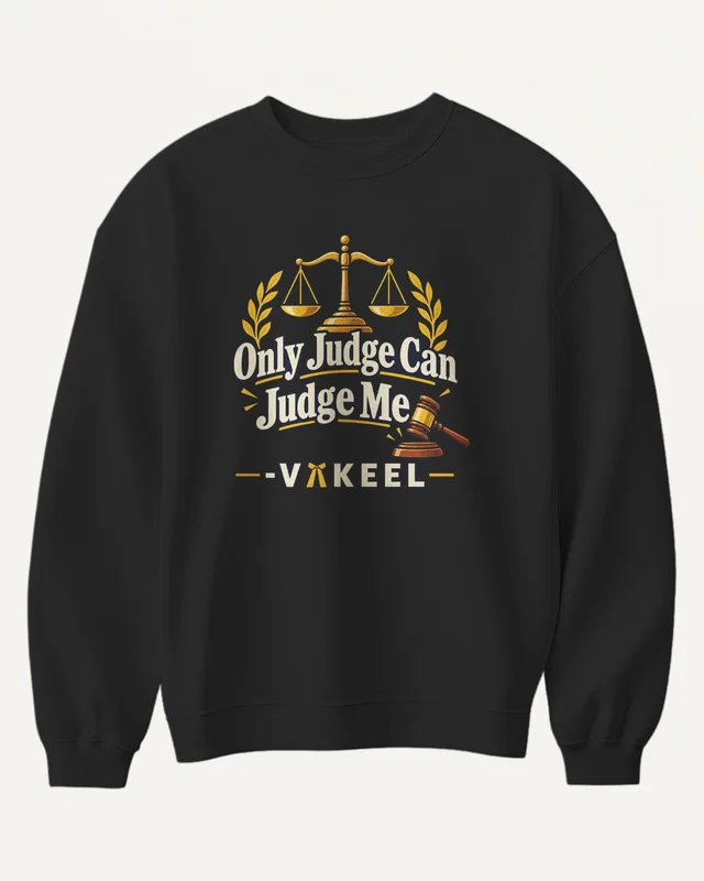 Only Judge Can Judge Me Vakeel Sweatshirt in Black — front