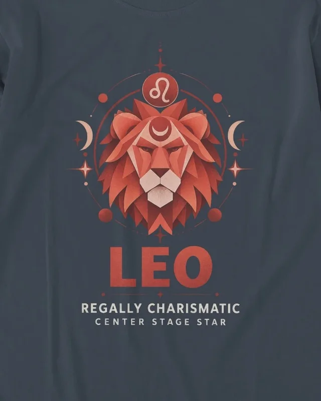 Leo Long-Sleeve T-Shirt in Navy Blue — design detail