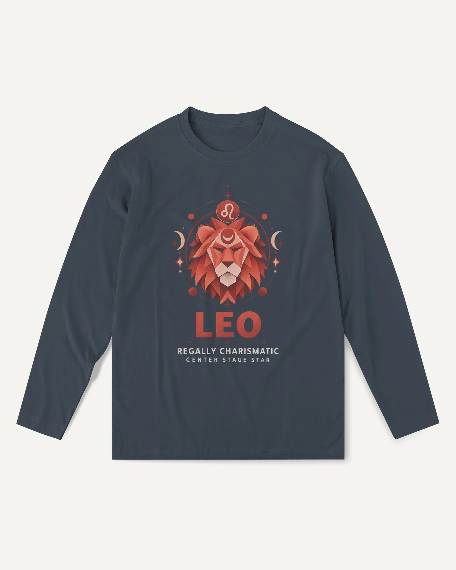 Leo Long-Sleeve T-Shirt in Navy Blue — front Leo Long-Sleeve T-Shirt in Navy Blue — front