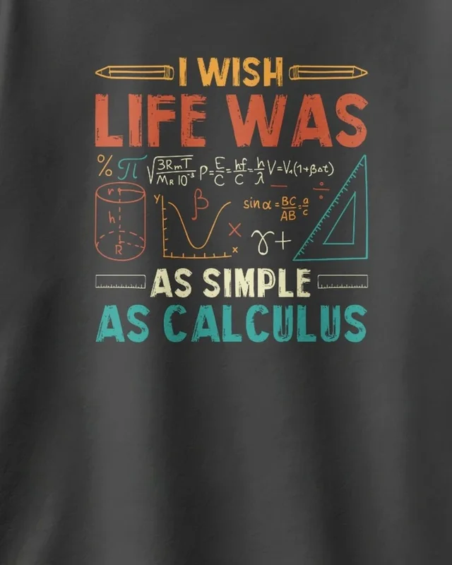 Life as Simple as Calculus Oversized T-Shirt in Black — design detail
