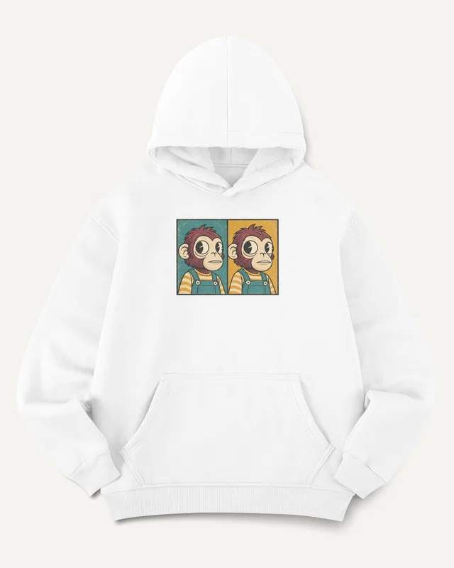 Look-Away Monkey Meme Graphic Hoodie