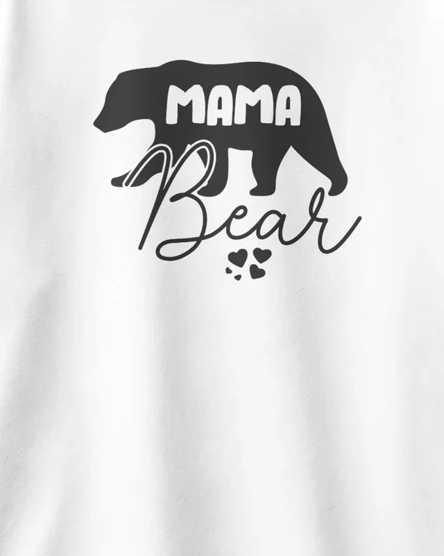 Mama Bear Oversized T-Shirt in White — design detail