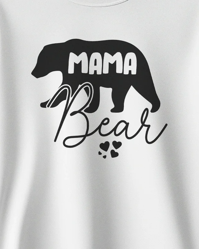 Mama Bear Sweatshirt in White — design detail