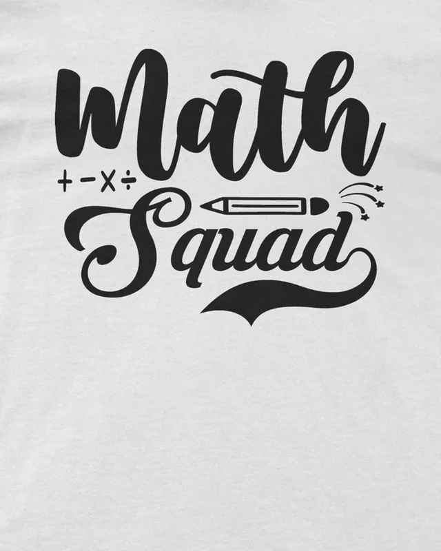 Math Squad Regular T-Shirt in White — design detail