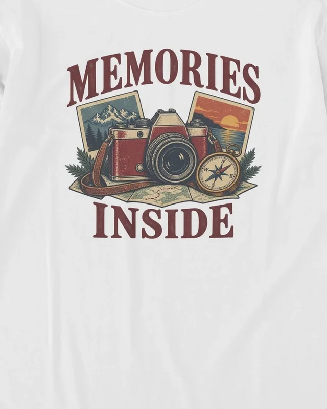 Memories Inside Long-Sleeve T-Shirt in White — design detail