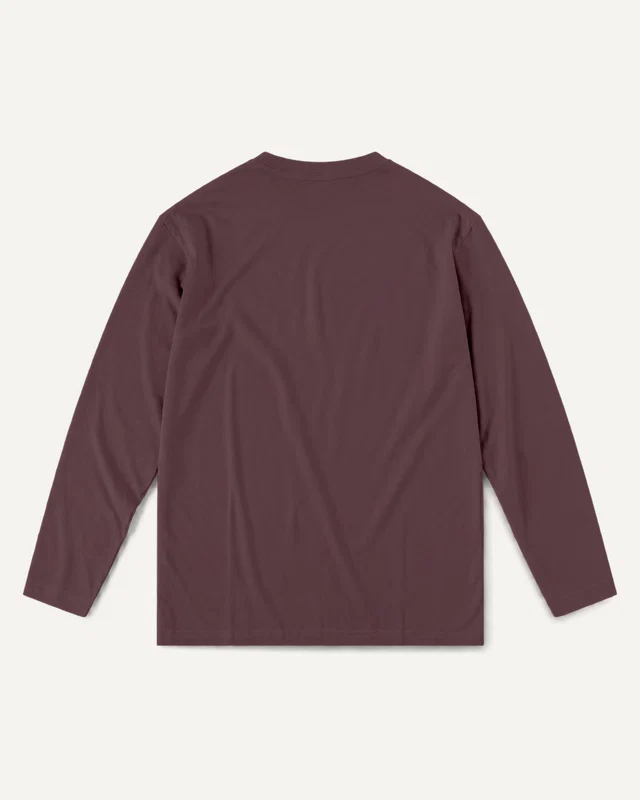 Men's Full Sleeve T-Shirt in Maroon — plain back