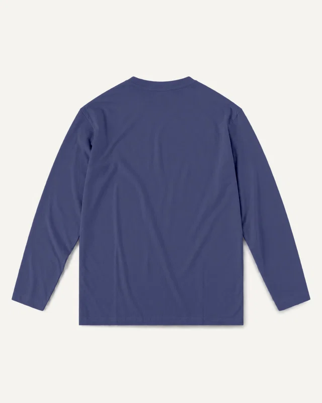 Men's Full Sleeve T-Shirt in Royal Blue — plain back