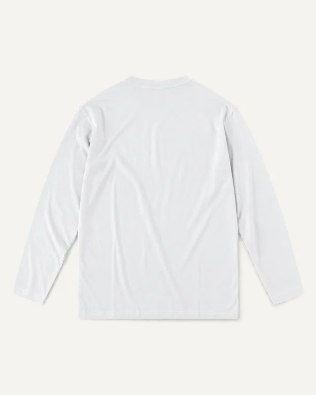 Men's Full Sleeve T-Shirt in White — plain back
