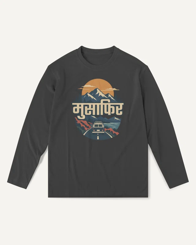 Musafir Long-Sleeve T-Shirt in Black — front