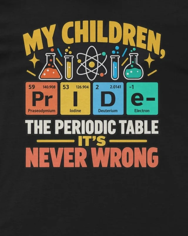My Children My Pride Regular T-Shirt in Black — design detail