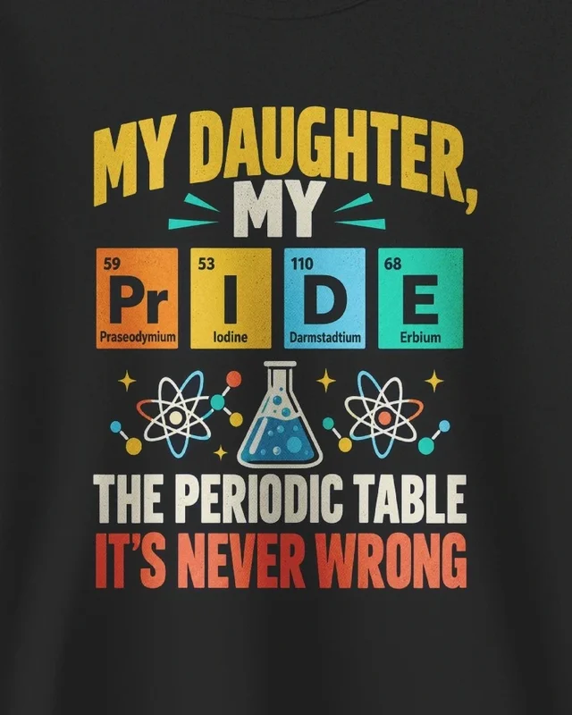 My Daughter My Pride Sweatshirt in Black — design detail
