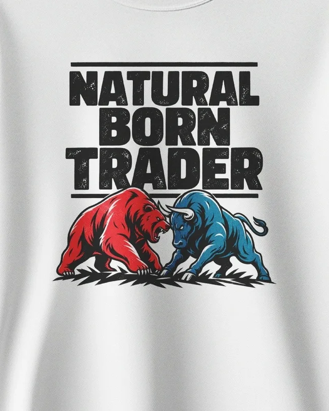 Natural Born Trader Sweatshirt in White — design detail
