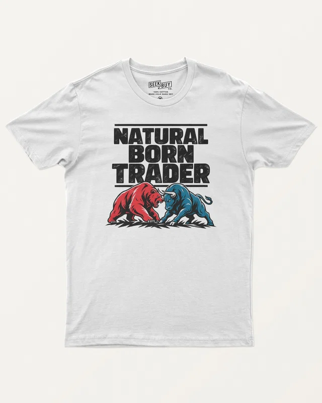 Natural Born Trader Regular T-Shirt in White — front