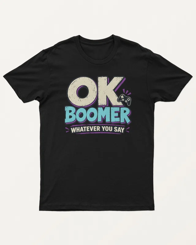 OK Boomer Regular T-Shirt in Black — front