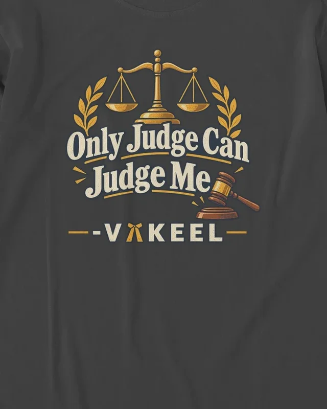 Only Judge Can Judge Me Vakeel Long-Sleeve T-Shirt in Black — design detail