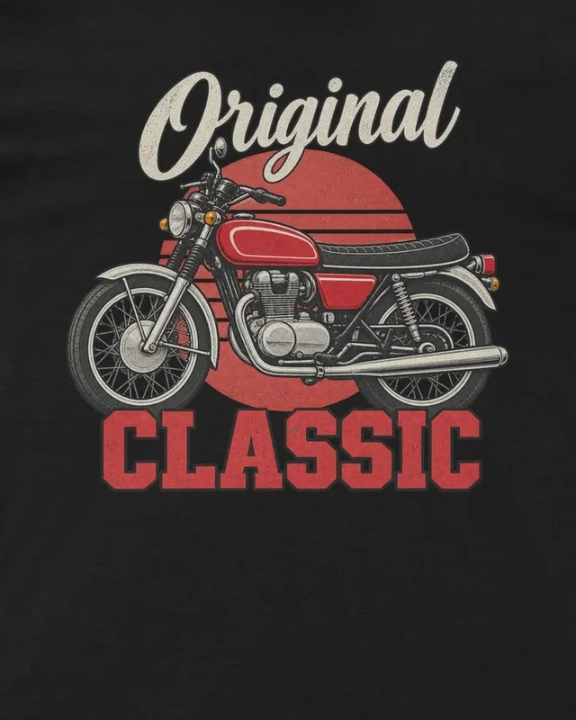 Original Classic Motorcycle Regular T-Shirt in Black — design detail