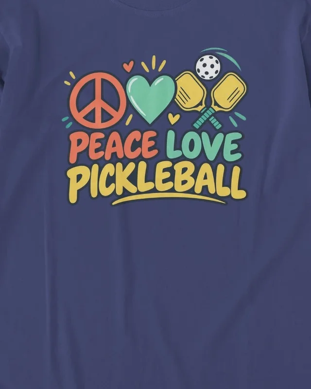 Peace Love Pickleball Long-Sleeve T-Shirt in Royal Blue — design detail