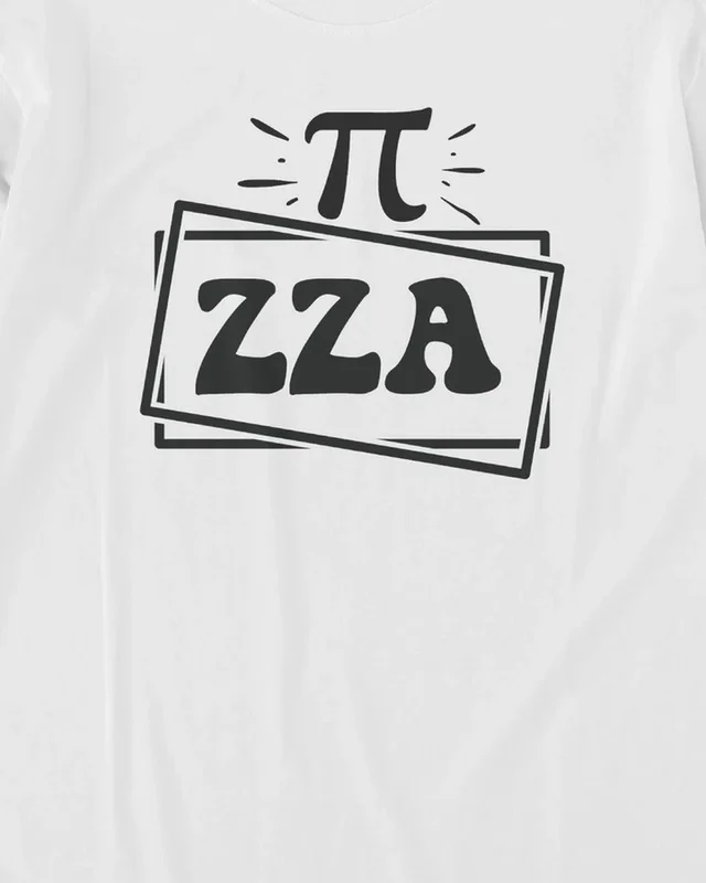 Pizza Equation Long-Sleeve T-Shirt in White — design detail