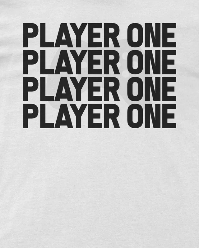 Player One Regular T-Shirt in White — design detail