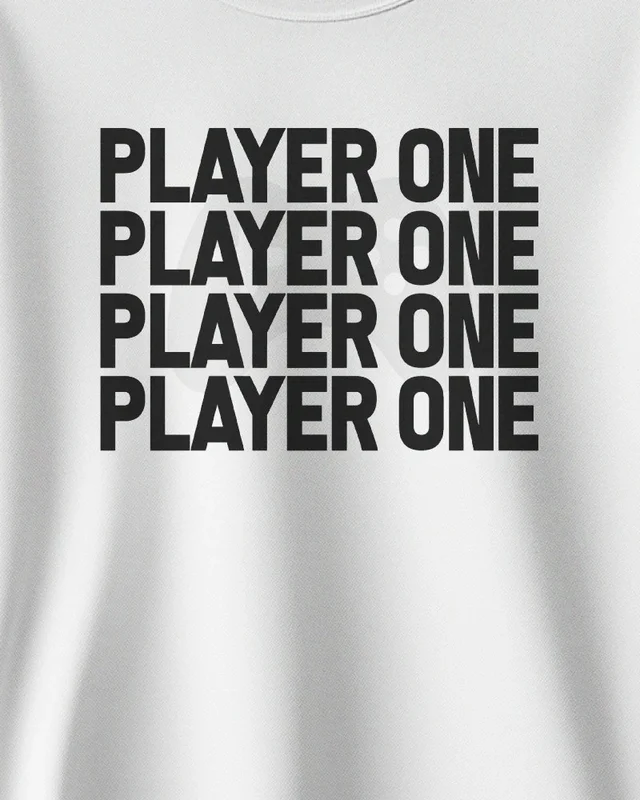 Player One Sweatshirt in White — design detail