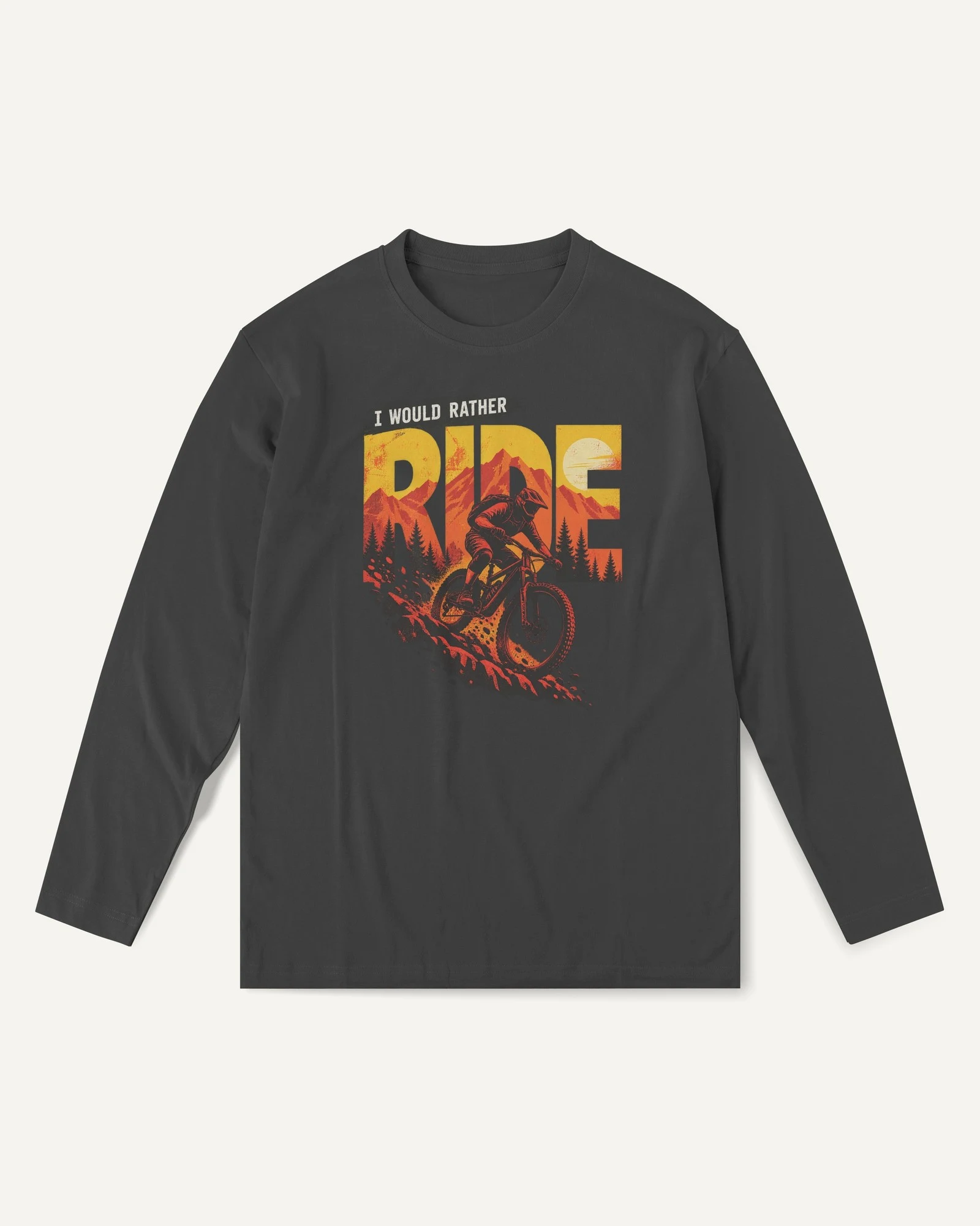 I Would Rather Ride Long-Sleeve T-Shirt in Black — front I Would Rather Ride Long-Sleeve T-Shirt in Black — front