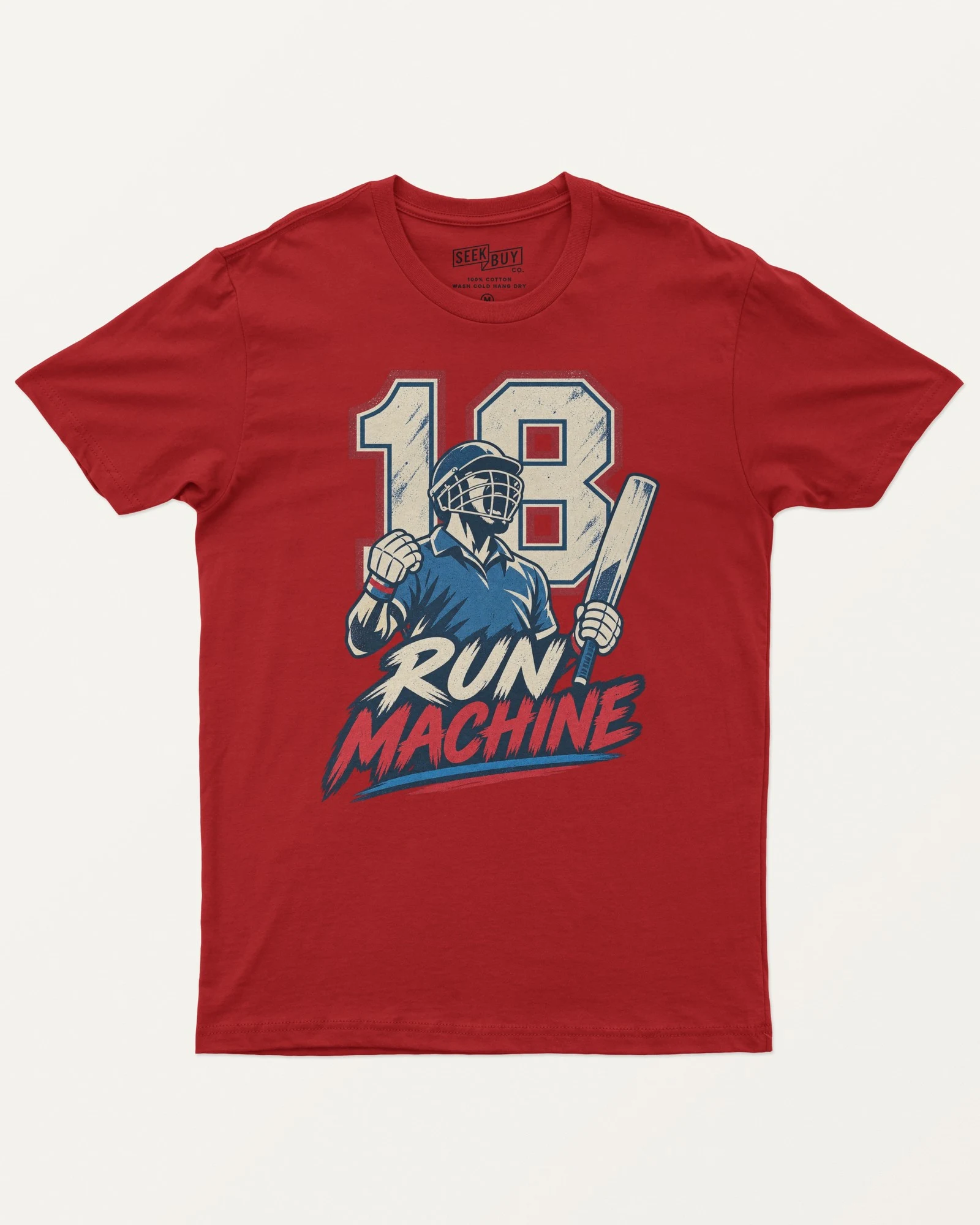 Run Machine 18 Regular T-Shirt in Red — front Run Machine 18 Regular T-Shirt in Red — front
