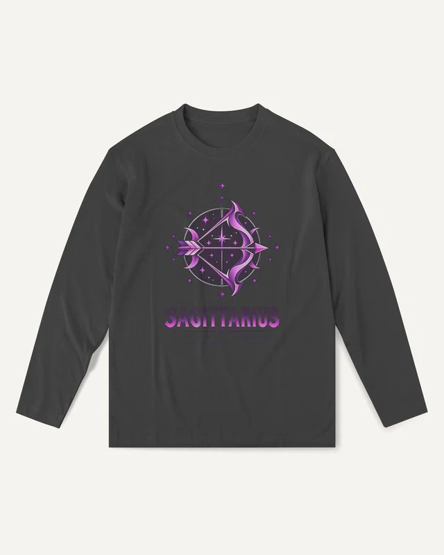 Sagittarius Long-Sleeve T-Shirt in Black — front